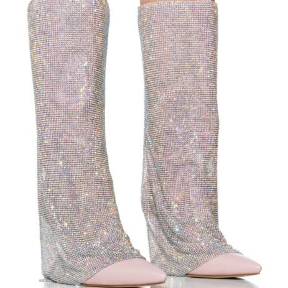 AZALEA WANG "INTIMATE  INTENTIONS" RHINESTONE CHAINMAIL DRAPE/ PINK( BRAND NEW!!